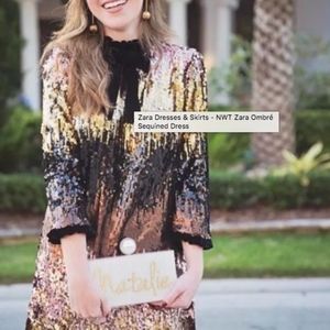 NEW Zara Ombre Sequin Dress